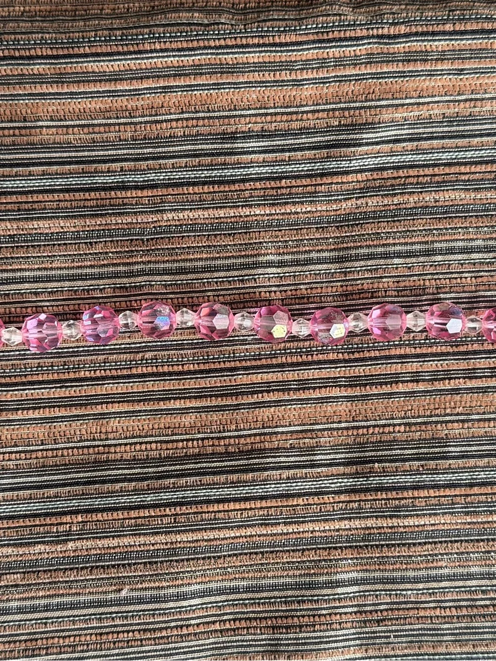 Vintage Y2K Pink Crystal Bead Necklace - Women's Jewelry